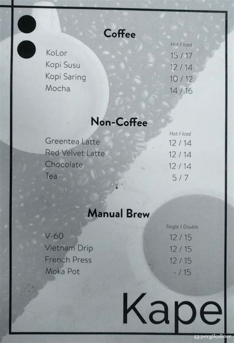 kape light recto menu